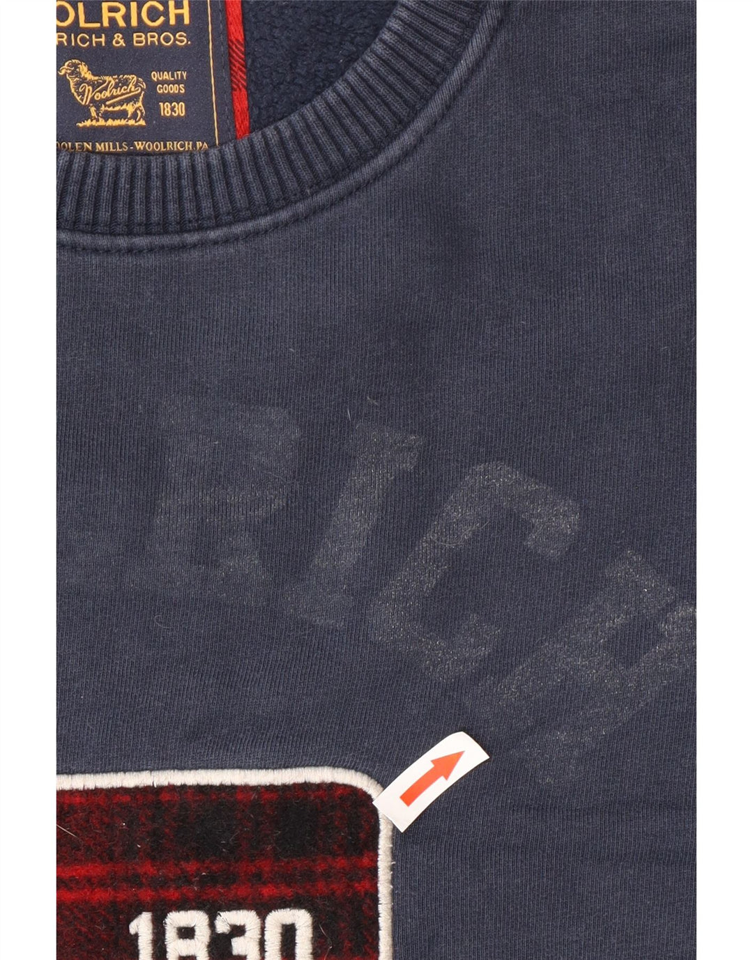 Woolrich muški džemper s grafičkim motivima, veliki tamnoplavi pamuk