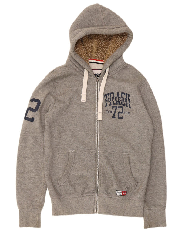 Superdry muški pulover s kapuljačom s patentnim zatvaračem, veliki sivi pamuk