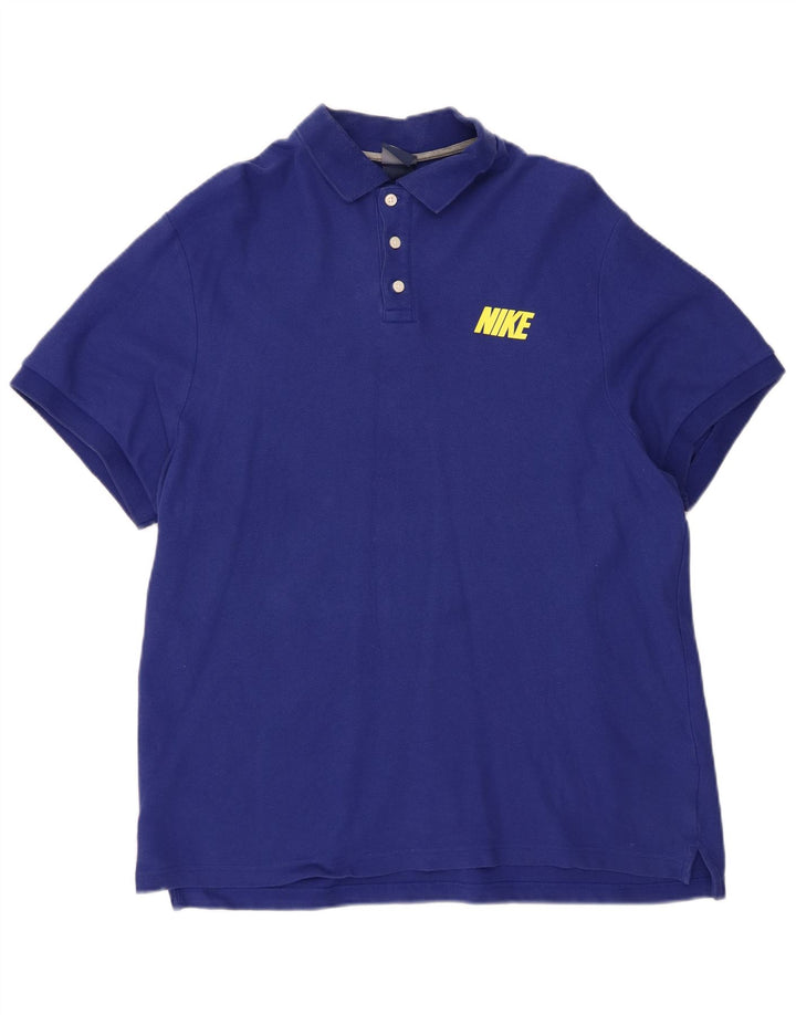 NIKE Mens Polo Shirt 2XL Blue Cotton