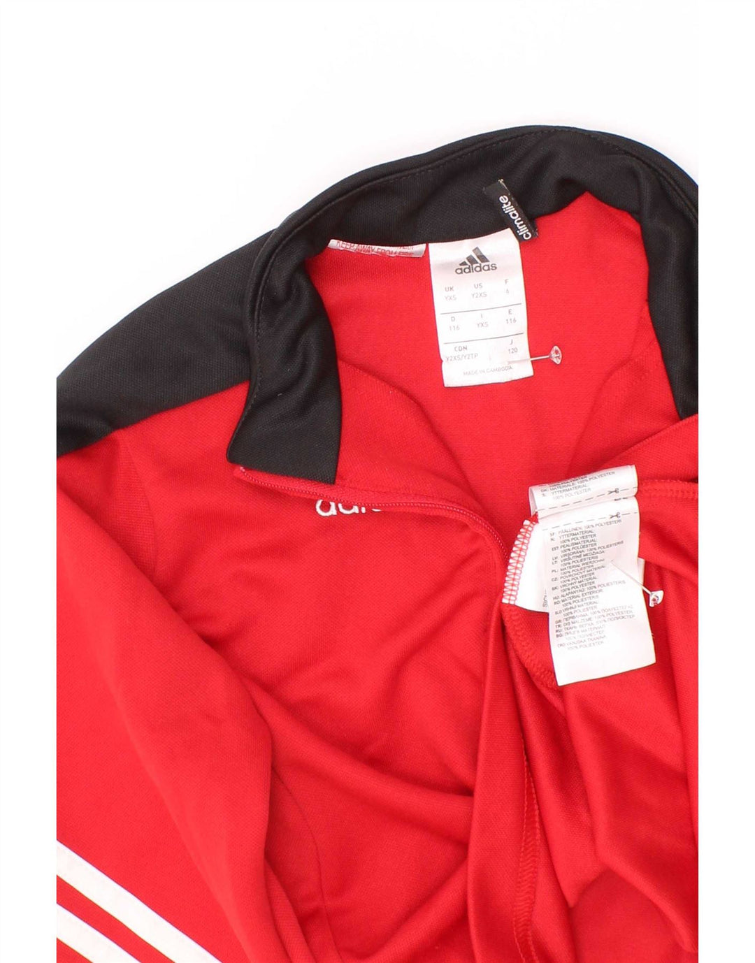 Adidas dječačka majica s izrezom i trenirkom, 5-6 godina XS, crvena boja