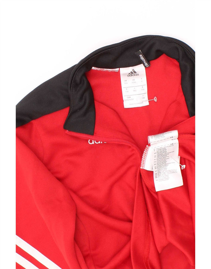 Adidas dječačka majica s izrezom i trenirkom, 5-6 godina XS, crvena boja