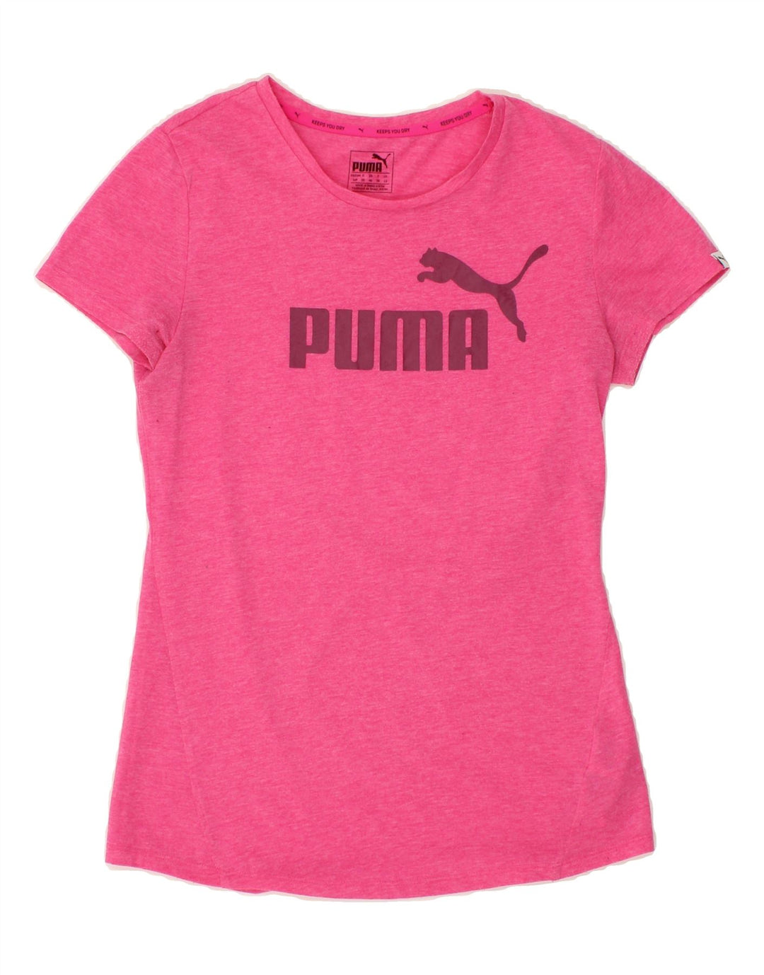 PUMA Womens Graphic T-Shirt Top UK 10 Small Pink Polyester Vintage Puma and Second-Hand Puma from Messina Hembry 