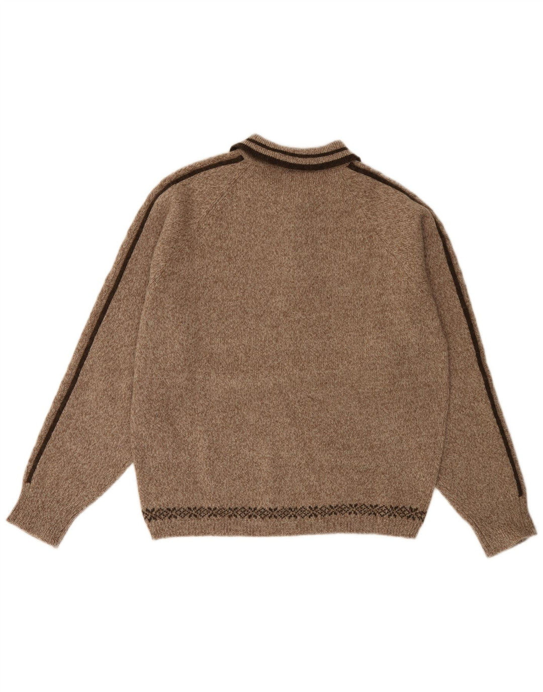 HAMMERSCHMID Muški džemper s polo ovratnikom s grafičkim motivima srednje smeđe boje s pjegama