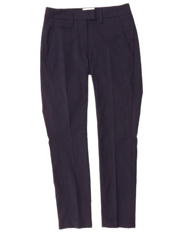 Dondup Womens Slim Suit Trousers W25 L27 Navy Blue Polyester
