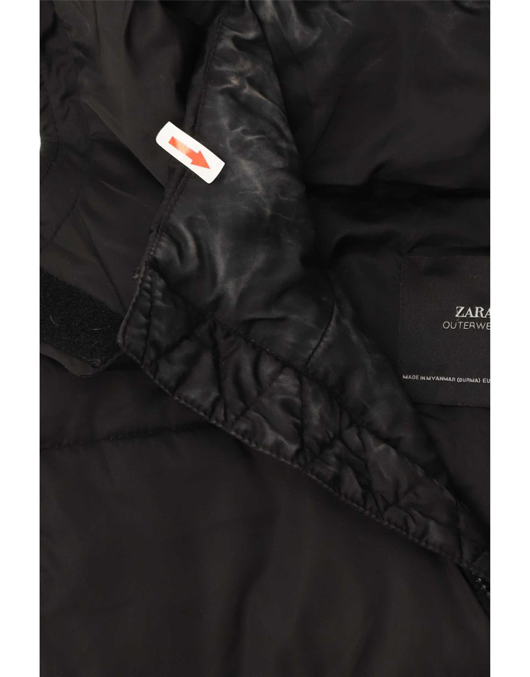 Zara ženska oversized s kapuljačom podstavljena anorak jakna UK 10 Mala crna