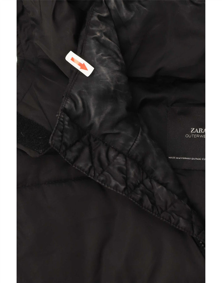 Zara ženska oversized s kapuljačom podstavljena anorak jakna UK 10 Mala crna