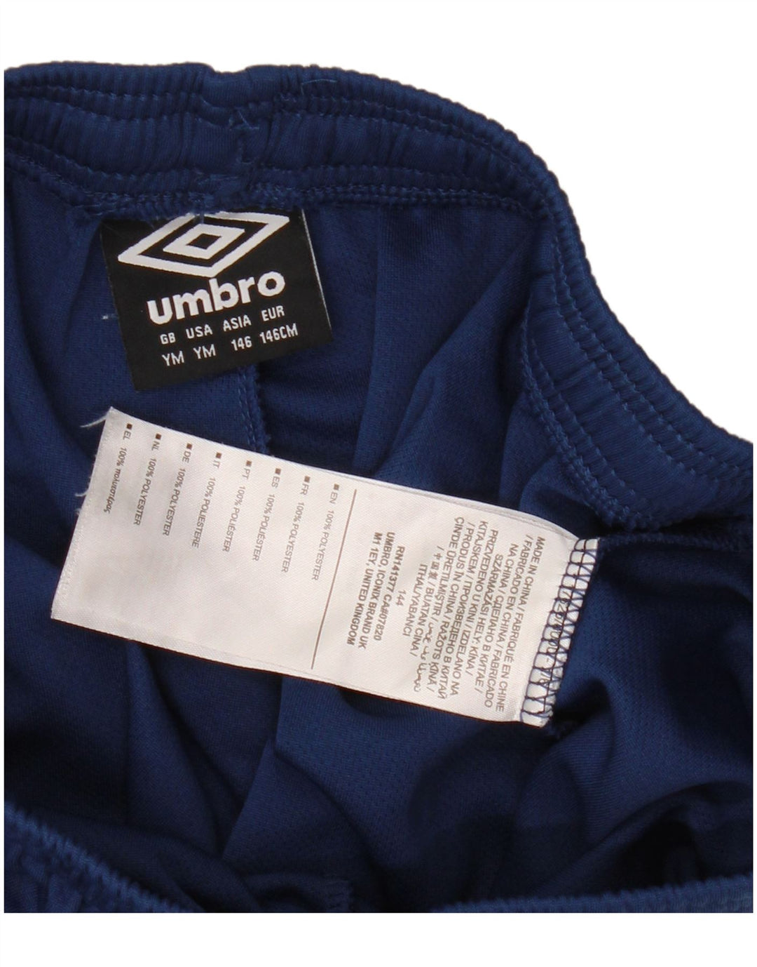 Umbro kratke sportske hlače za dječake 9-10 godina, srednje tamnoplavi poliester
