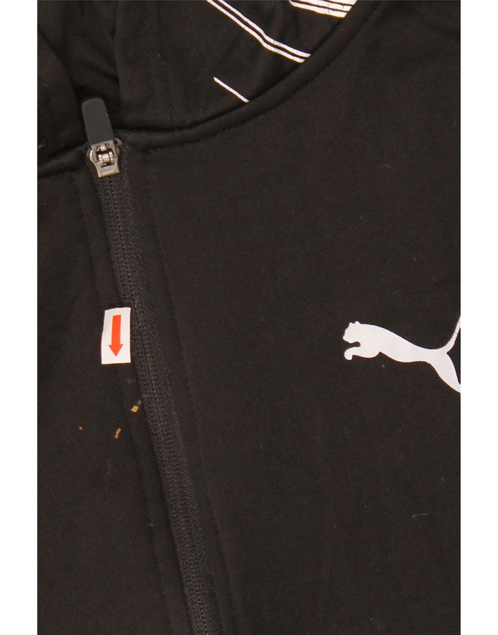 PUMA Boys Graphic Zip Hoodie pulover 10-11 Years Srednji crni poliester