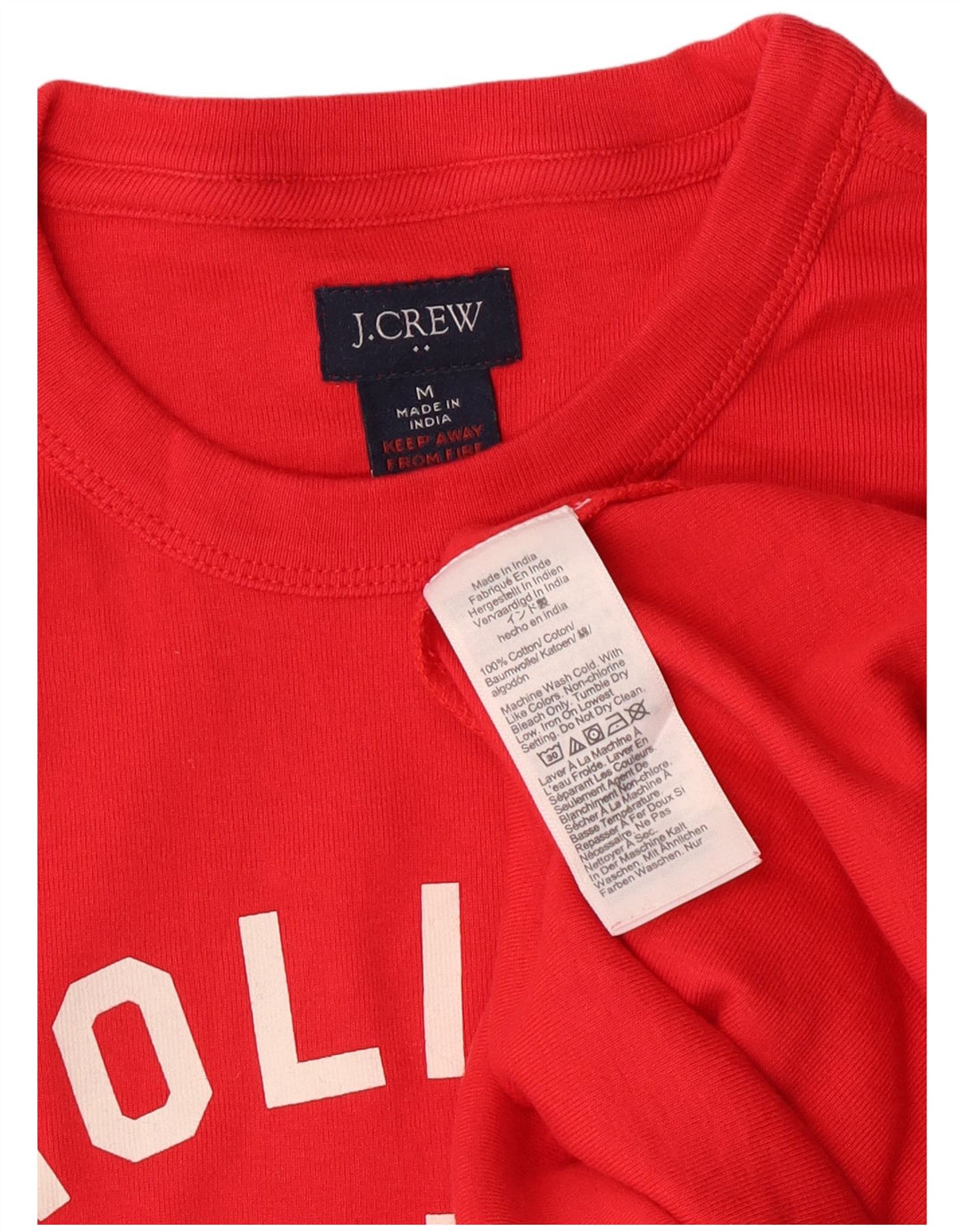 J. Crew muška majica dugih rukava s grafikama, srednji crveni pamuk