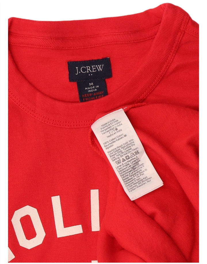 J. Crew muška majica dugih rukava s grafikama, srednji crveni pamuk