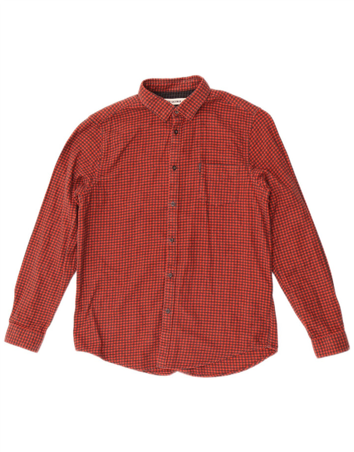 Ben Sherman muška flanelska košulja velika crvena pamuk s ptičijim zubima