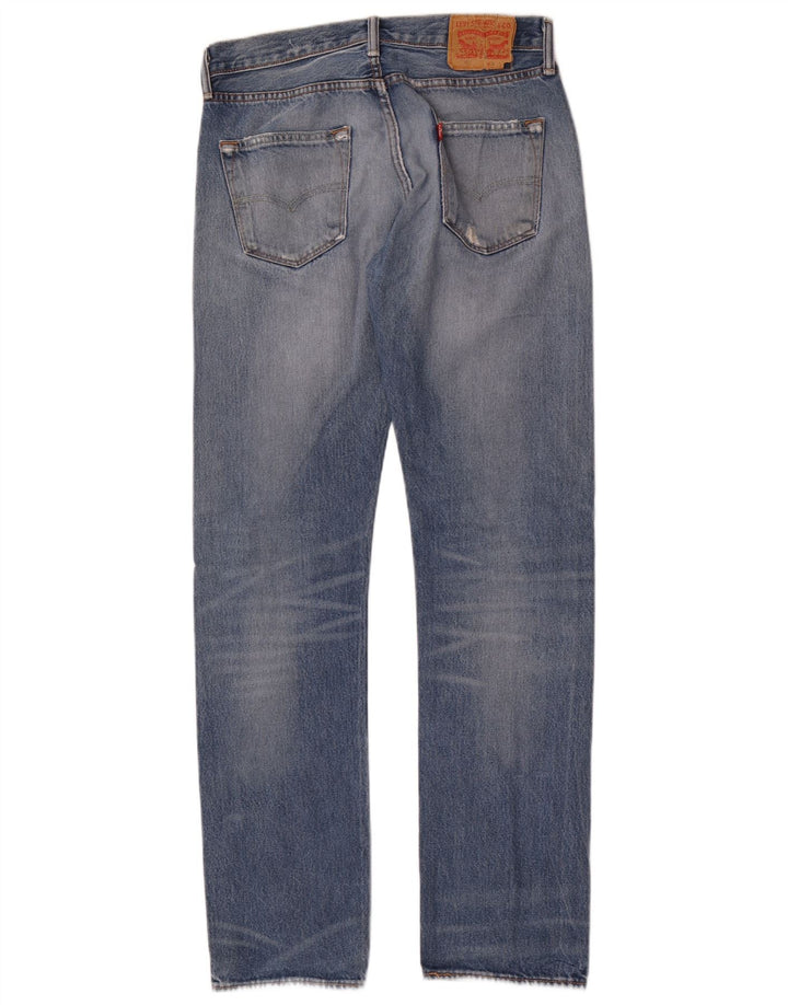 Levi's muške ravne traperice s oštećenjem W30 L34, plavi pamuk
