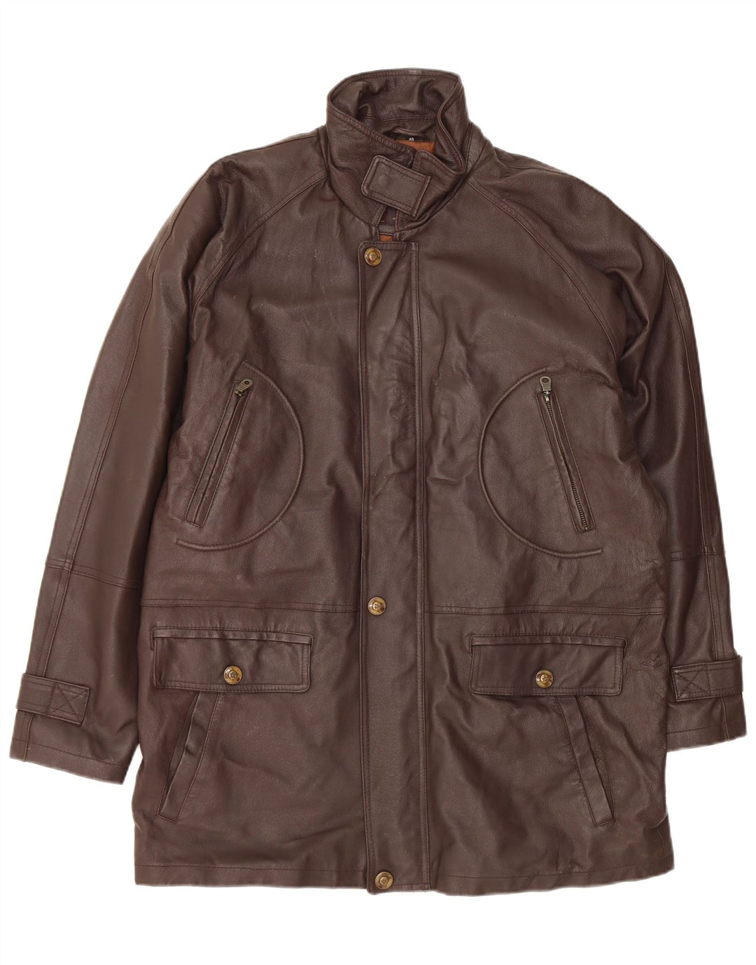 Vintage muška kožna jakna UK 40 velika smeđa koža