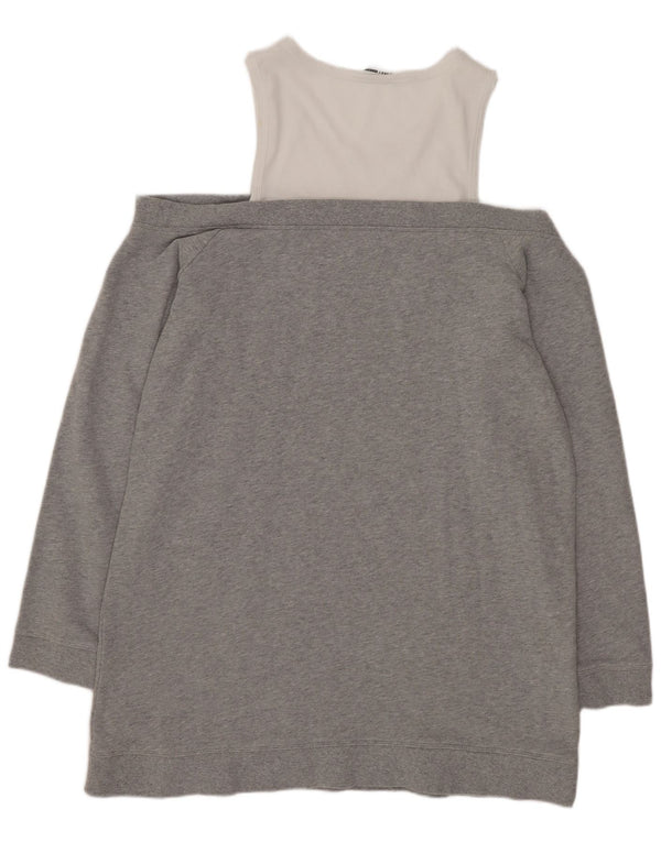 Dkny Ženska majica s dugačkim džemperom UK 16 Large Grey Colourblock