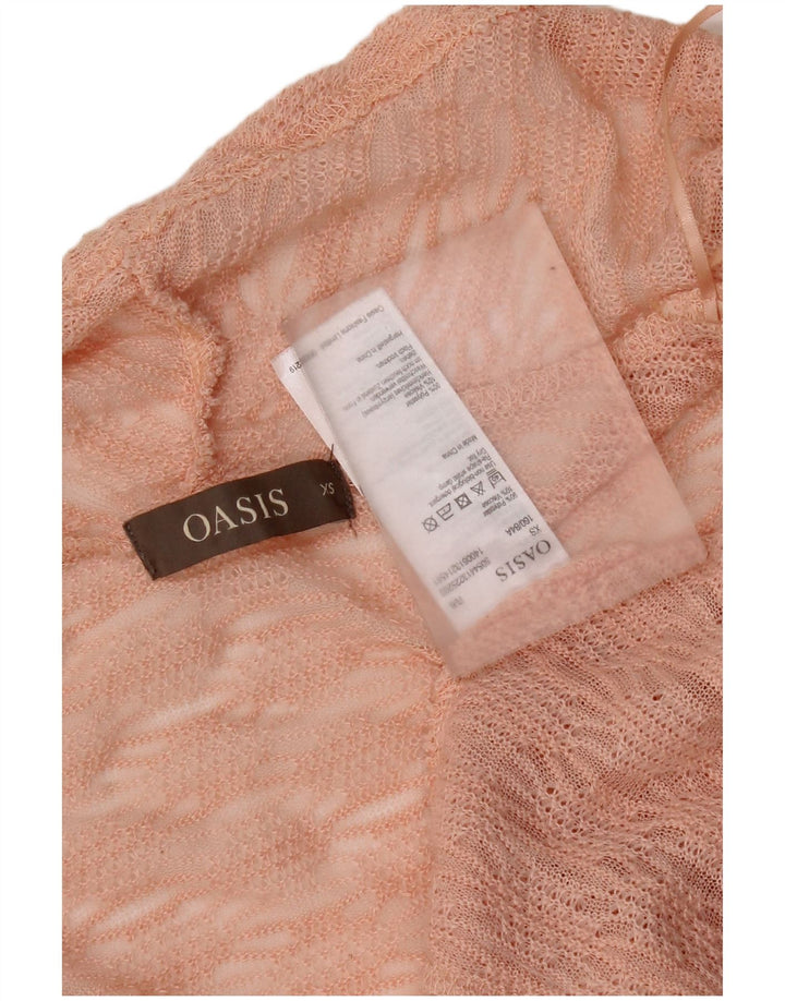 Oasis ženski prekomjerni otvoreni kardigan pulover UK 6 XS ružičasti poliester