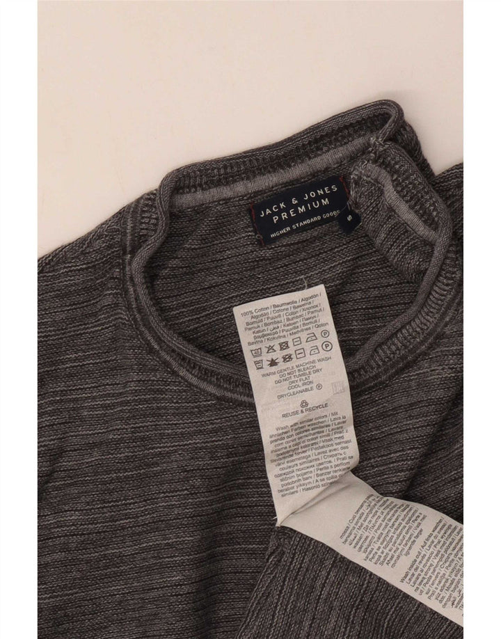 Jack & Jones muški pulover s okruglim izrezom, mali sivi pamuk