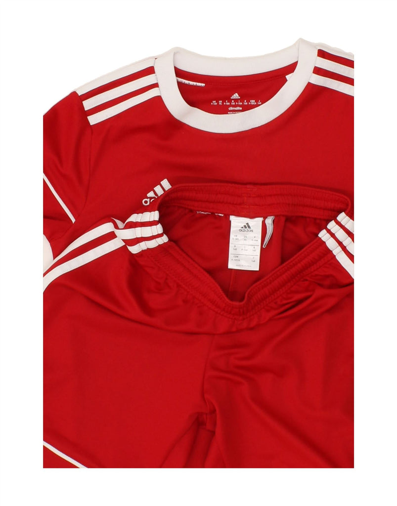 ADIDAS Boys 2 Piece Set 9-10 Years Red Vintage Adidas and Second-Hand Adidas from Messina Hembry 