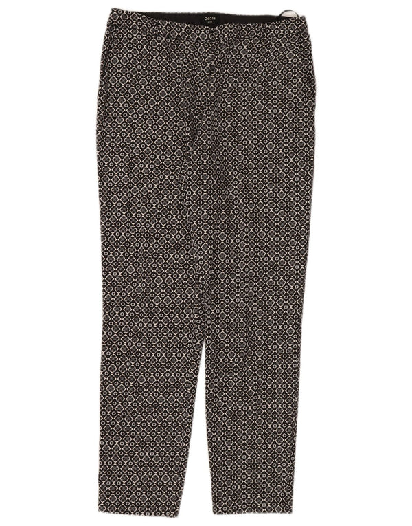 Oasis ženske ravne chino hlače UK 10 male W30 L28 crne cvjetne