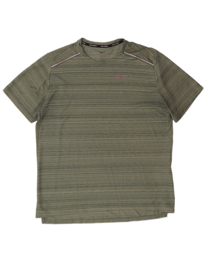 Nike muška Dri Fit majica s velikim zelenim prugama od poliestera