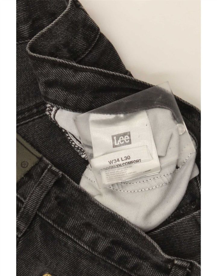 Lee Mens Brooklyn Straight Jeans W34 L30 Sivi pamuk