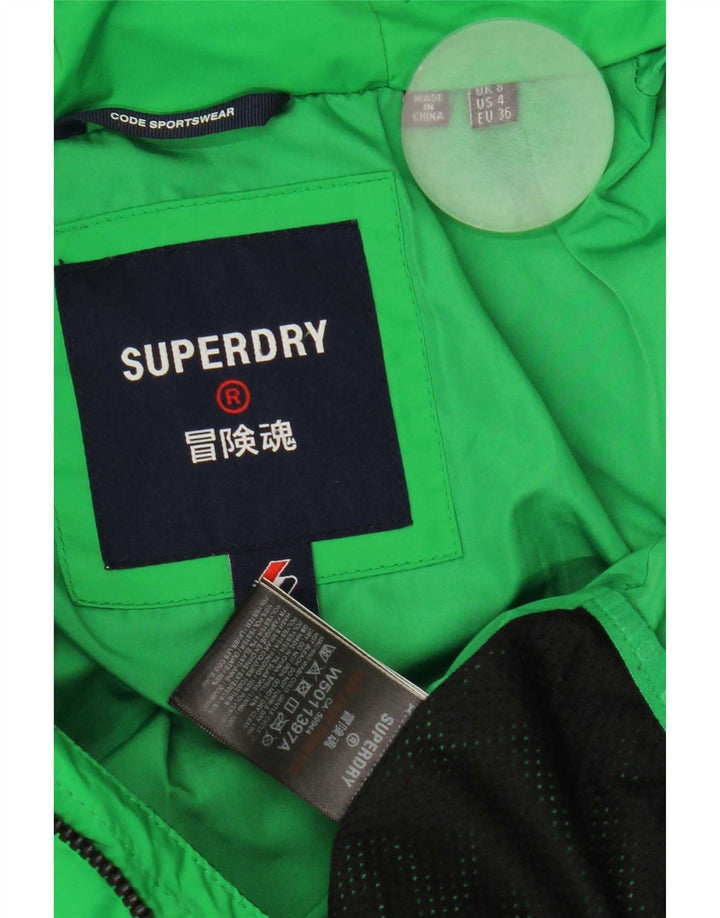 Superdry ženska podstavljena jakna s kapuljačom UK 8 Mali zeleni poliester