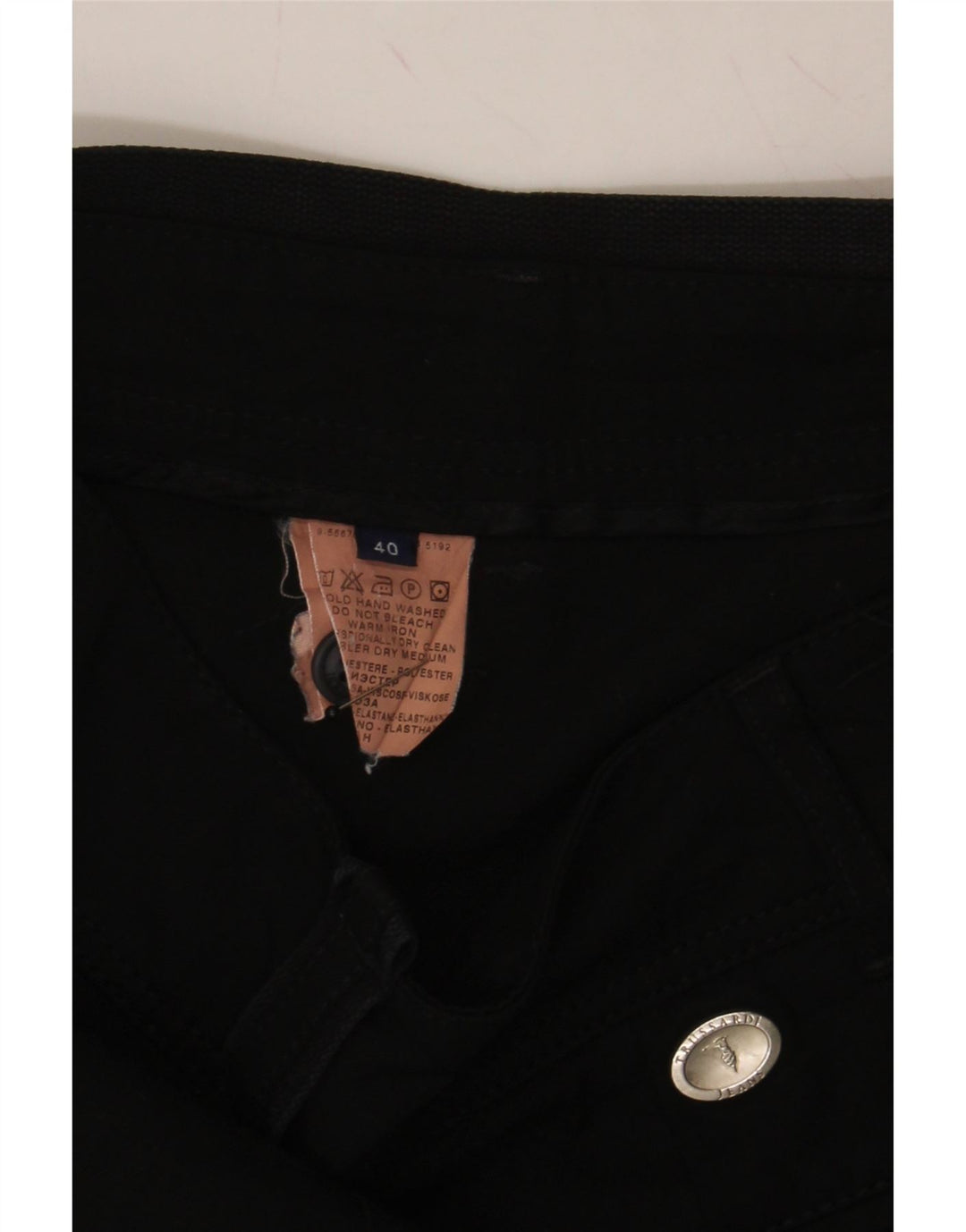 TRUSSARDI Womens Straight Casual Trousers EU 40 Medium W30  Black Vintage Trussardi and Second-Hand Trussardi from Messina Hembry 