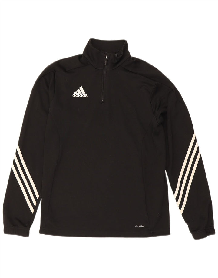 ADIDAS Mens Climalite Zip Neck Pullover Tracksuit Top Medium Black