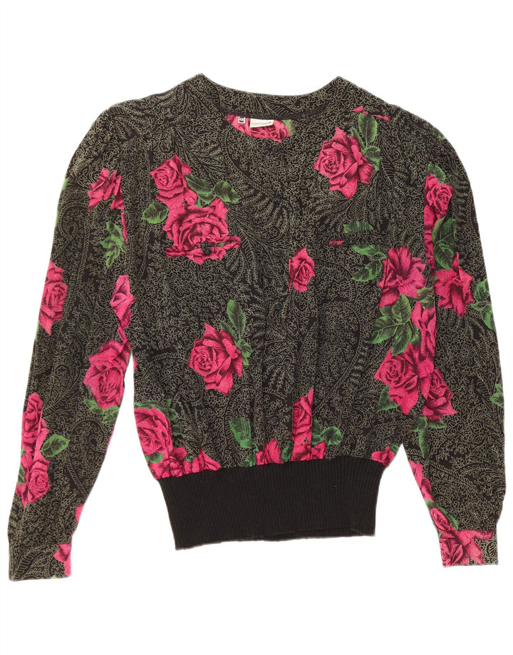 FERRETTI ženski gornji dio bluze dugih rukava IT 48 XL crna cvjetna svila