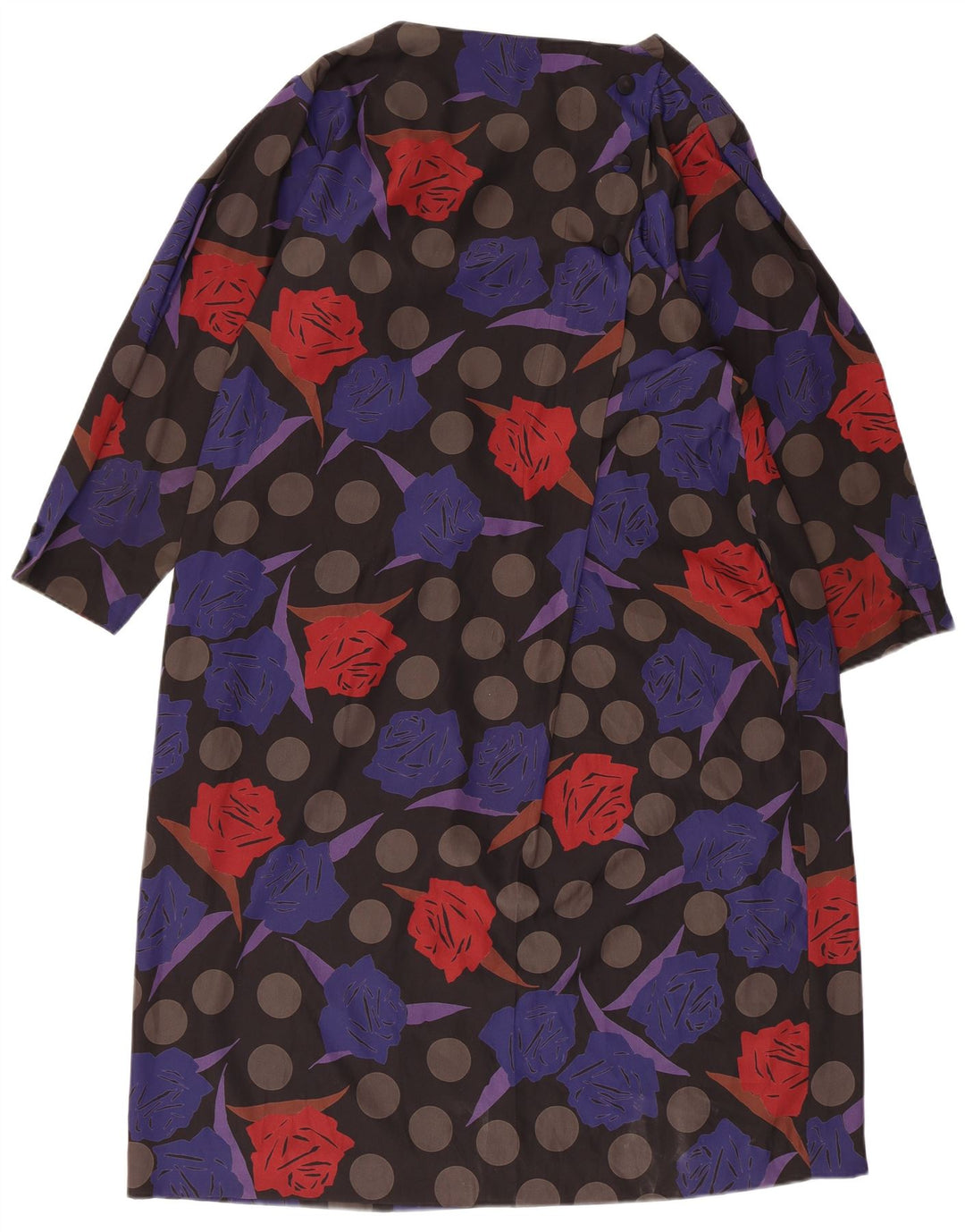 Vintage ženska šator haljina dugih rukava IT 44 srednje raznobojna cvjetna