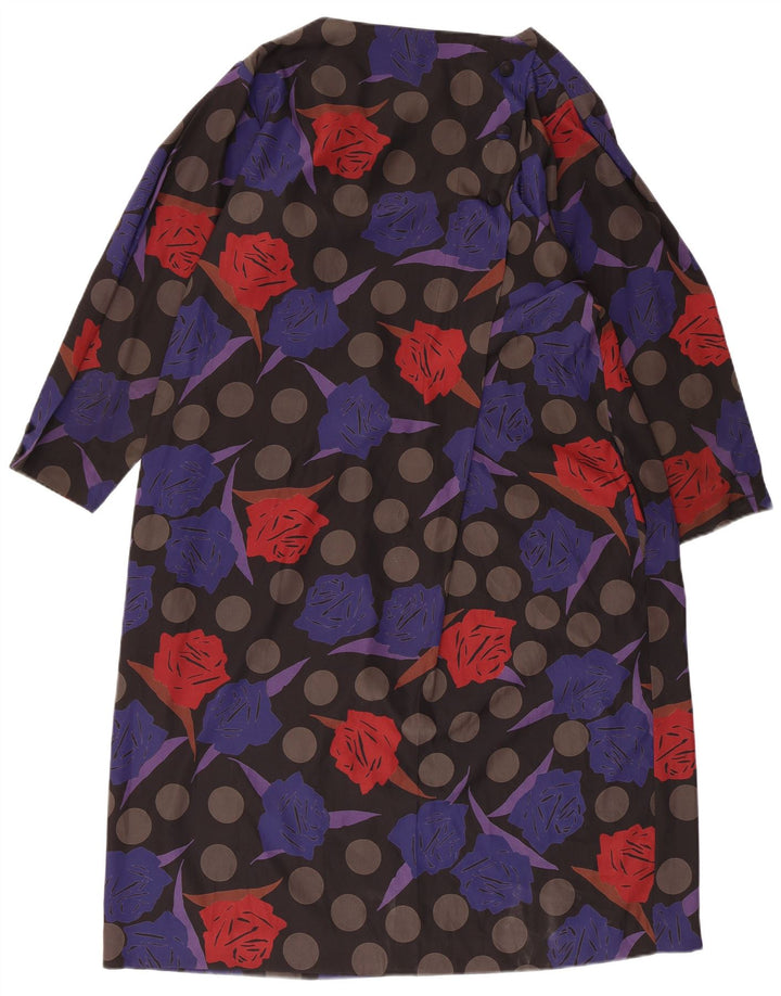 Vintage ženska šator haljina dugih rukava IT 44 srednje raznobojna cvjetna