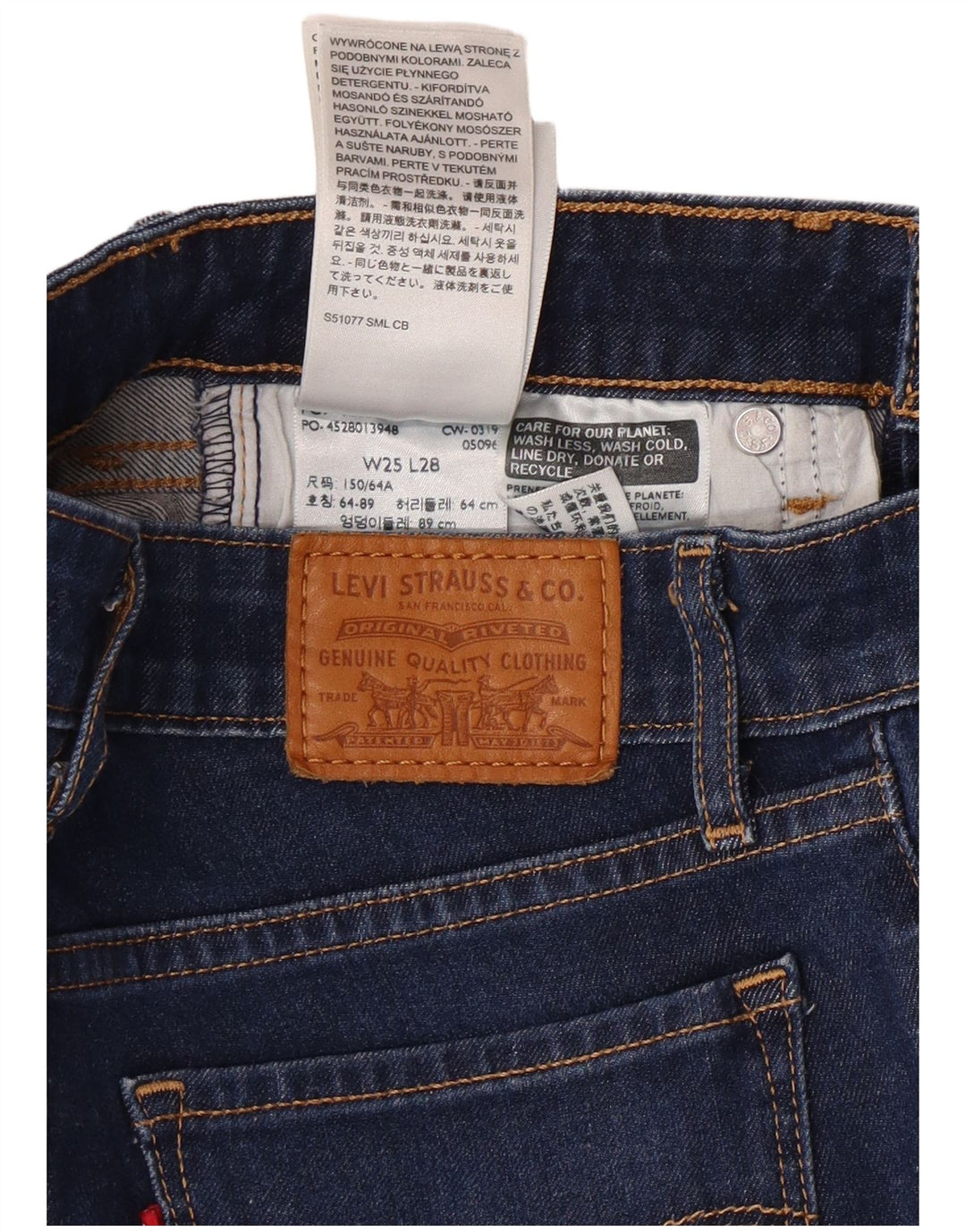 LEVI'S ženske 711 uske traperice W25 L28 plavi pamuk