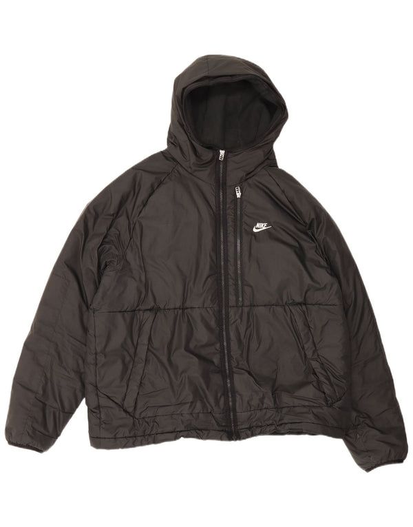 Nike muška Therma-Fit podstavljena jakna s kapuljačom UK 42 XL crni poliester