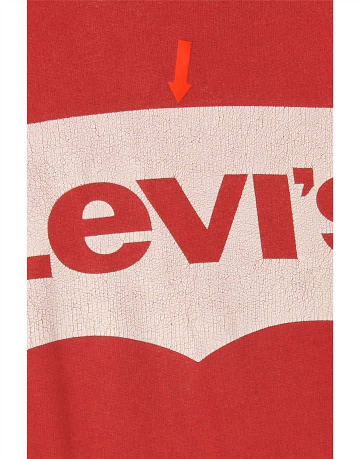 LEVI'S Womens Graphic Hoodie Jumper US 16 2XL Red Vintage Levi's and Second-Hand Levi's from Messina Hembry 