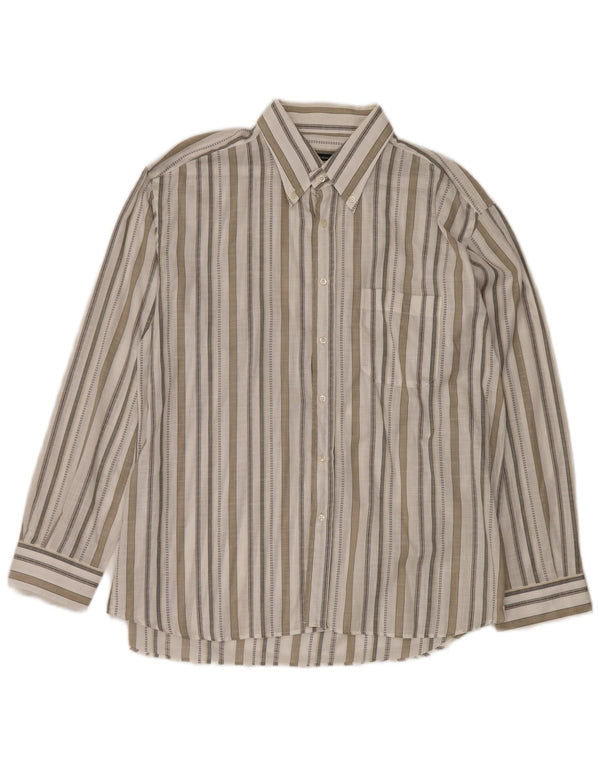 ROCCOBAROCCO muška košulja veličina 45 18 2XL sivobijele na pruge