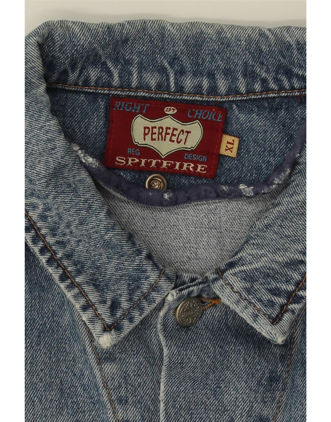 SPITFIRE Mens Denim Jacket UK 42 XL Blue Cotton Vintage Spitfire and Second-Hand Spitfire from Messina Hembry 