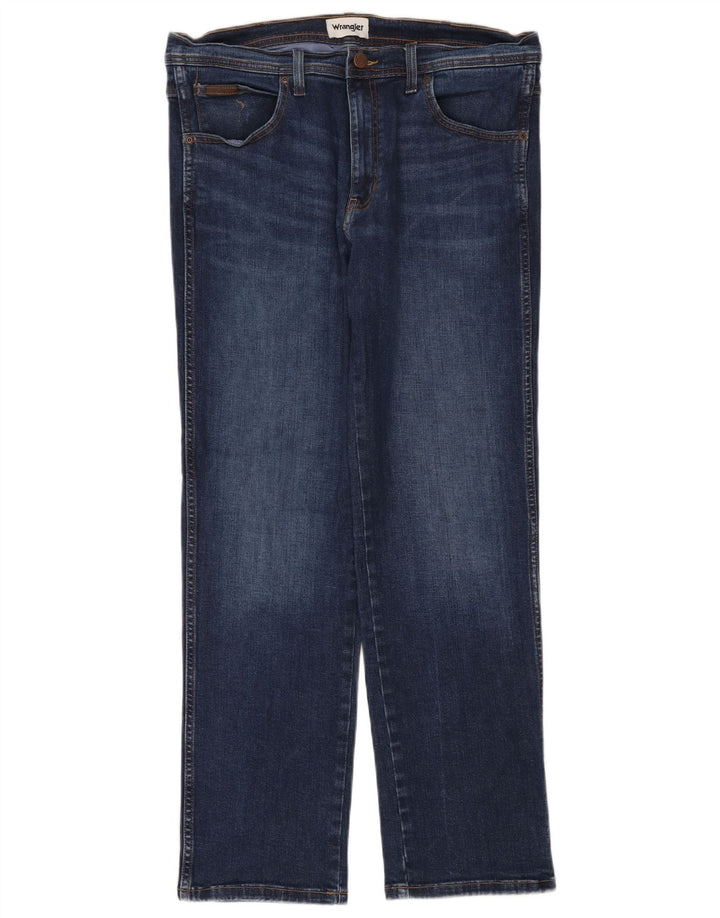 Wrangler muške ravne traperice W36 L32 plavi pamuk
