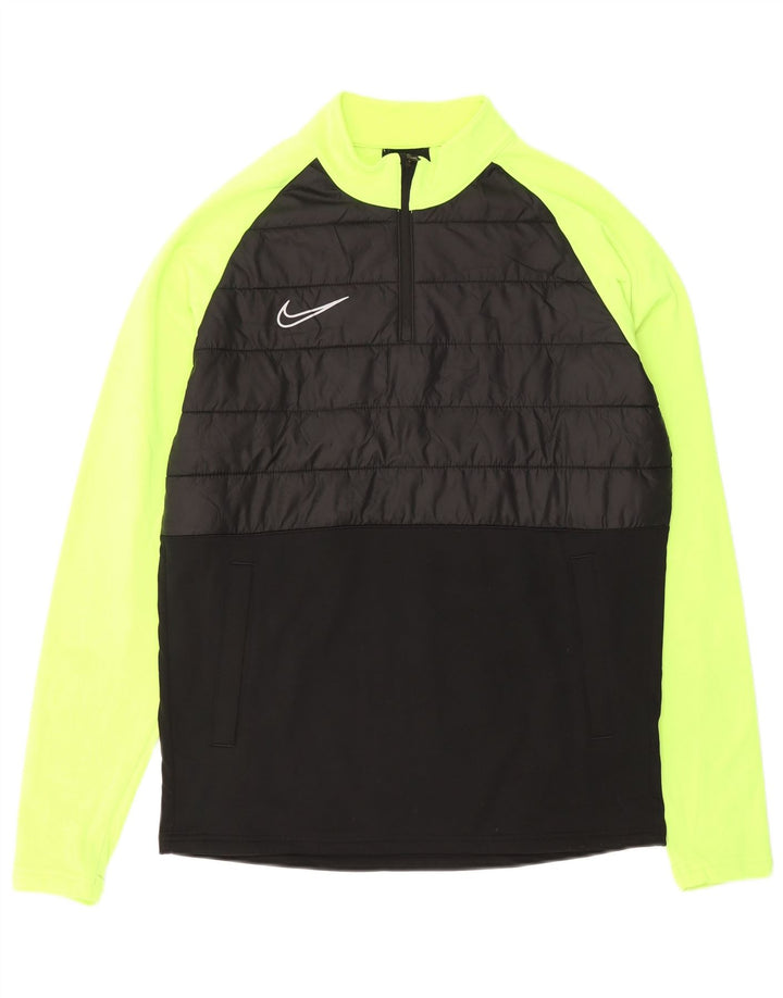 NIKE Muška pulover trenirka Dri Fit s patentnim izrezom Gornji dio srednje crne boje