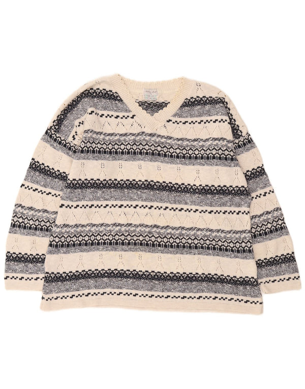 Ženski džemper s V-izrezom Colours Of The World UK 14 srednje bijele boje