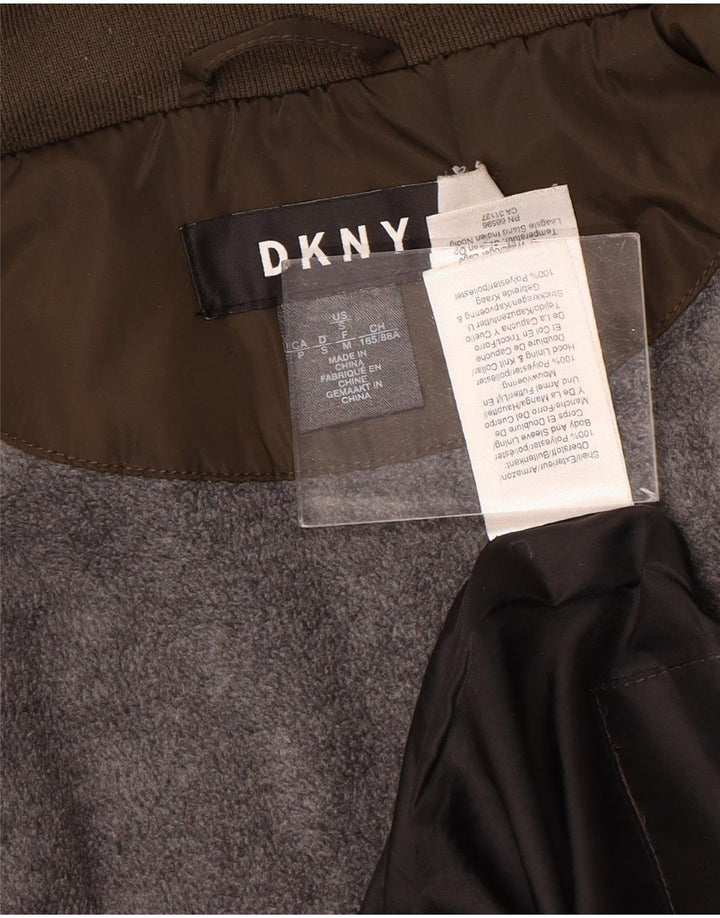Dkny ženska prošivena jakna s kapuljačom UK 10 mali smeđi poliester