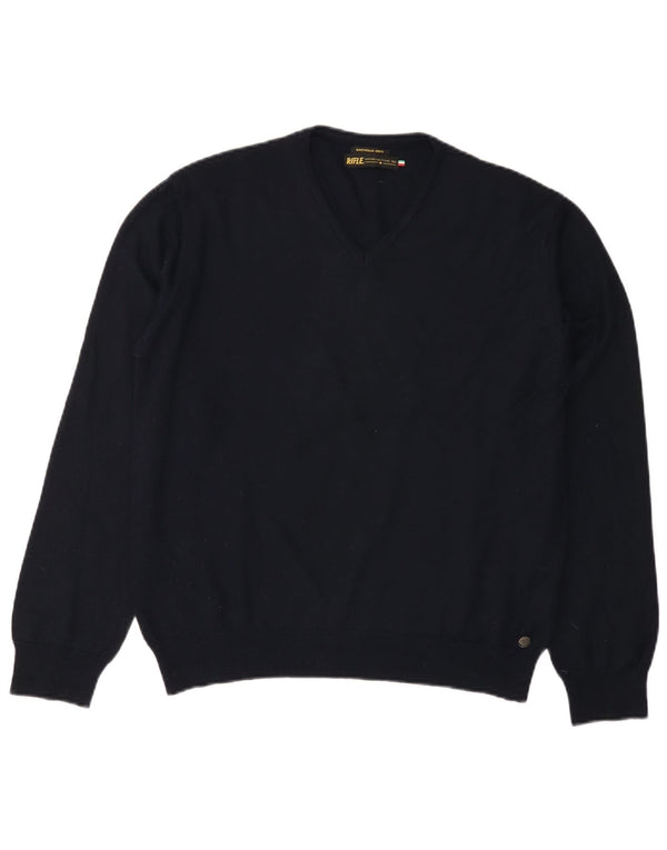 RIFLE ženski džemper s V-izrezom UK 18 XL tamnoplavi akril