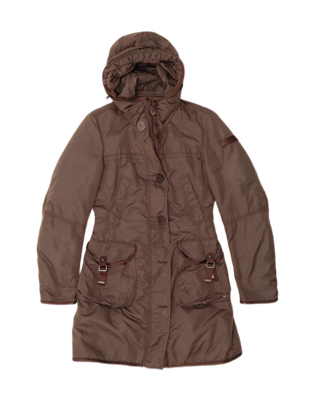 PEUTEREY Ženski podstavljeni kaput s kapuljačom IT 40 Mali kaki poliester