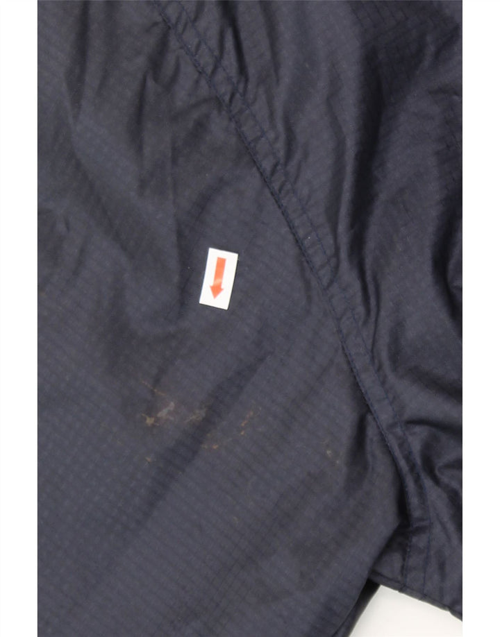 JERZEES Mens Hooded Rain Jacket UK 42 XL Navy Blue Nylon Vintage Jerzees and Second-Hand Jerzees from Messina Hembry 
