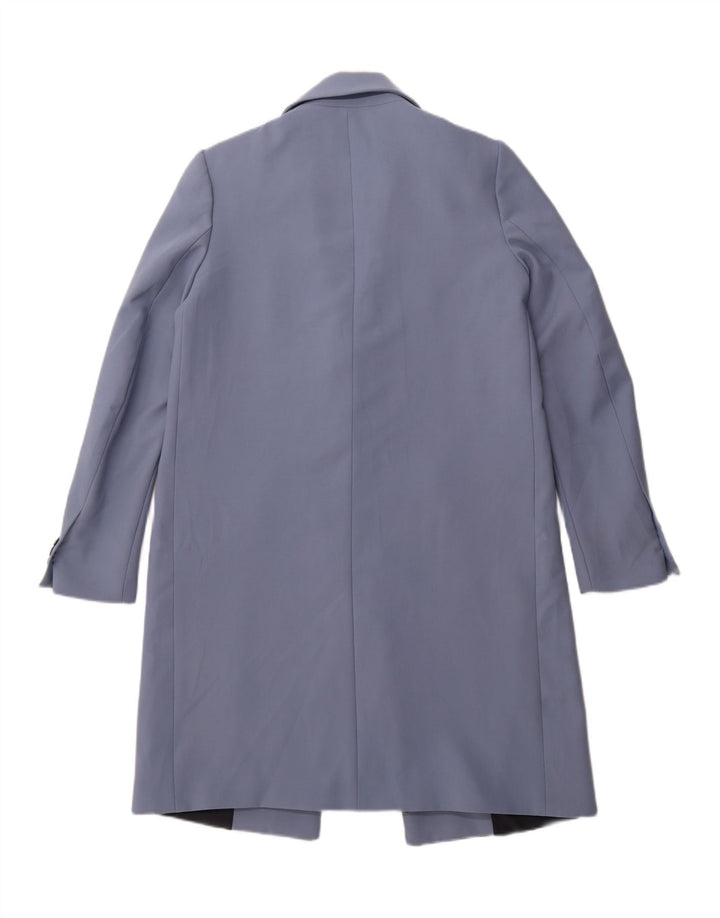 ZARA Womens Oversized Overcoat UK 6 XS Blue Polyester