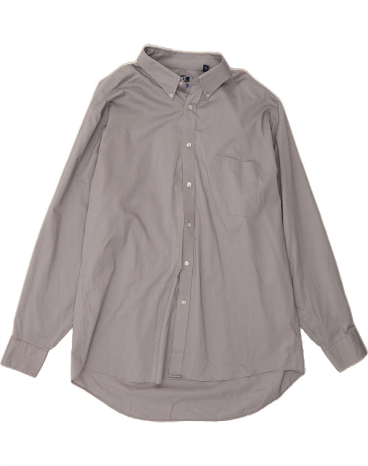 IZOD Mens Regular Fit Shirt Size 17 1/2 XL Grey Cotton Vintage Izod and Second-Hand Izod from Messina Hembry 