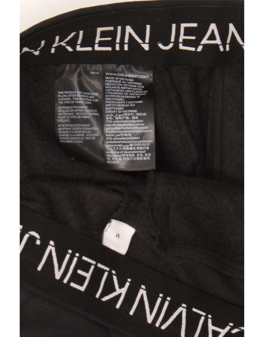 Calvin Klein Jeans muške trenirke srednje crne pamučne hlače