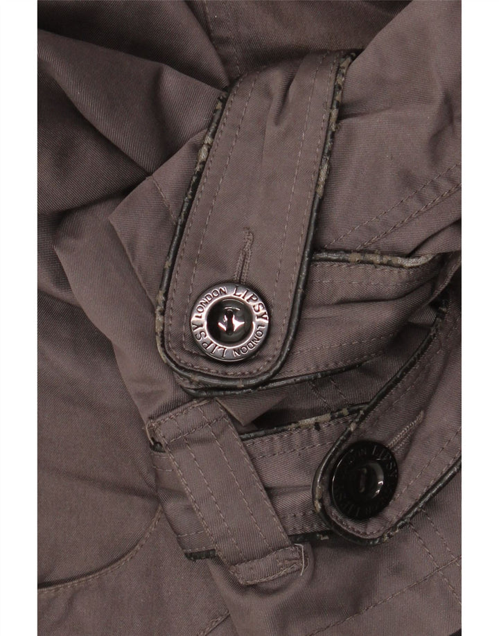 Lipsy ženski trenč kaput UK 12 srednje sivi poliester