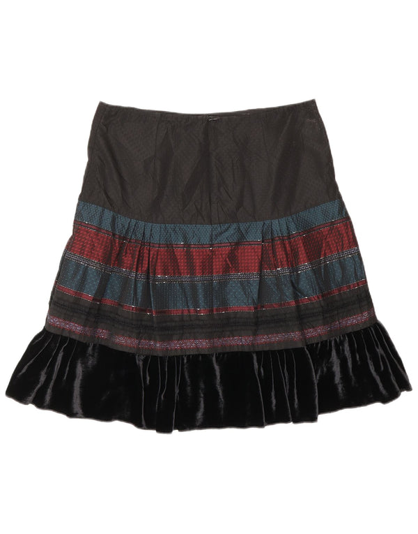 Benetton ženska suknja A-kroja W30 srednje crne pruge