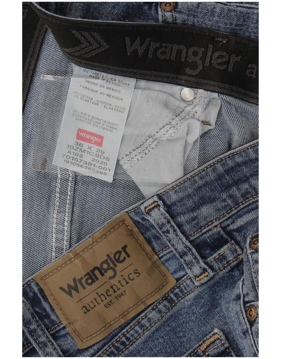 WRANGLER Muške ravne traperice W36 L29 plavi pamuk