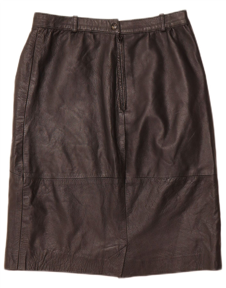 VINTAGE ženska kožna suknja visokog struka IT 48 XL W28 crna koža