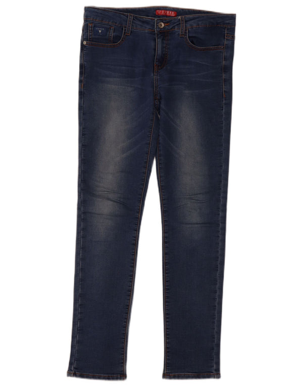 Guess ženske uske traperice UK 12 srednje W30 L28 plavi pamuk